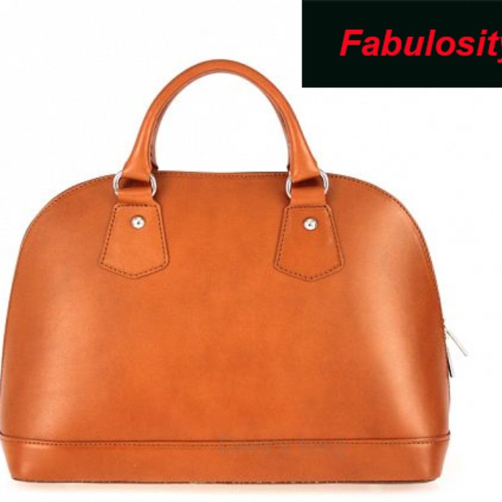 Adorable Brown Bag  Italian Leather Satchel with Crossbody Strap Cognac Brown